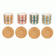 Coffret de 4 tasses et sous-tasses Beach Club 10 cl - Multicolore Rond Porcelaine Table Passion 6.40x5.60 cm - multicolore porcelaine 3106232961182 Coffret de 4 tasses et sous-tasses Beach Club 10 cl - Multicolore Rond Porcelaine Table Passion 6.40x5.60 cm - multicolore porcelaine 3106232961182