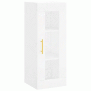 Helloshop26 - Armoire murale design pratique rangement suspendu 34,5 x 34 x 90 cm en bois d'ingénierie blanc 02_0048680 - blanc verre 3000235415805