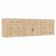 Helloshop26 - Buffet bahut commode armoire meuble de rangement organisateur cuisine salle de séjour salons 3 pcs sonoma bois 02_0037099 - 30002132134 Helloshop26 - Buffet bahut commode armoire meuble de rangement organisateur cuisine salle de séjour salons 3 pcs sonoma bois 02_0037099 - 30002132134