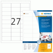 HERMA 2700 étiquettes blanches Movables®, format 63,5 x 29,6 mm (100 feuilles A4 / cdt) - blanc 10300