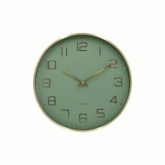 Horloge murale ronde Elegance Glow vert Karlsson - vert aluminium 8714302755453 Horloge murale ronde Elegance Glow vert Karlsson - vert aluminium 8714302755453
