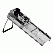 Mandoline inox comprenant un poussoir et 3 blocs