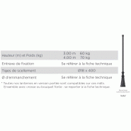 Mât d'éclairage public Sully - hauteur 3 à 4 m - fonte thermolaquée GL-250 avec protection anticorrosion_1