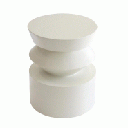 Oviala Business Table basse bout de canapé effet laqué blanc diam 40 cm - blanc 114327