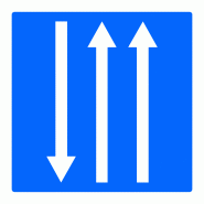 Panneau indication C29b - Créneau de dépassement à trois voies affectées - WP Signalisation - Recyclable et éco-responsable Panneau indication C29b - Créneau de dépassement à trois voies affectées - WP Signalisation - Recyclable et éco-responsable