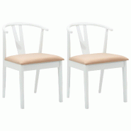 VidaXL Chaise de salle à manger 2 pcs Blanc et marron Modèle Orion Élite - 42020409