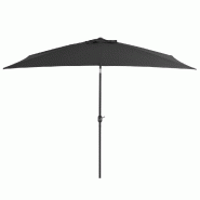 VidaXL Parasol d'extérieur avec mât en métal 300x200 cm anthracite Modèle Calypso Pro - noir 44501
