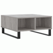 VidaXL Table basse sonoma gris 60x60x30 cm bois d'ingénierie Modèle Patio Pure Prime - 827050