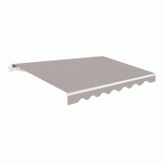 WASABI Store banne manuel 2,5x2m Gris - Toile Polyester – Structure Aluminium Inclinable Réglable - gris polyester BTK252002-E