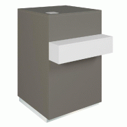 Comptoir Cage anthracite repose sac blanc 1 tiroir 1 tablette 60x60/76x93cm