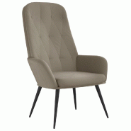 Décoshop26 - Fauteuil lounge chaise de canapé chambre design moderne en velours gris clair DEC026678 - gris 3000255949724