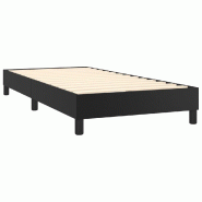 Décoshop26 - Sommier à lattes sur pieds cadre de lit 90x190 cm synthétique noir TDL0206979 - noir 3001012132694