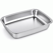 ECOLOMIQUE - 6 Pcs - Barquettes inox scellables GN 1/2 325x265mm H52mm - argenté inox 294GNOX1252