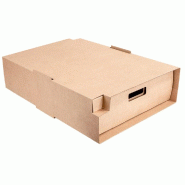 Etui traiteur carton brun ondulé 45,5x34x11,5cm - par 25