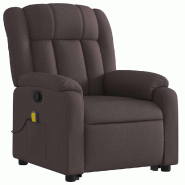 Fauteuil inclinable de massage Marron foncé Tissu Modèle Yerderia - 8721012178212