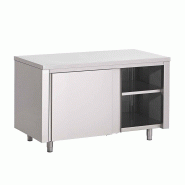 Gastro-Inox Armoire de travail avec portes coulissantes en inox 1800x700x880mm - inox 7445908587582