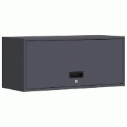 Helloshop26 - Armoire murale moderne chic rangement garage 80 x 33 x 35 cm en acier anthracite 02_0052851 - Bois massif 3000237621846