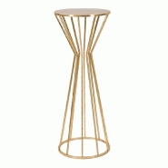 Mauro Ferretti Support De Téléphone Stick Glam Gold - Table D'Appoint Ronde En Métal Finition Dorée, Ø 38 X 100 Cm - Collection Style Parent, Ré