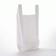 Sacs plastique blanc à bretelles 45x20x70cm - par 100
