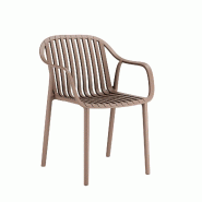 TIGAONE Fauteuil SALOU en polypropylène style minimaliste pour extérieur - marron plastique polypropylène 3701680320507