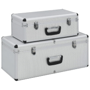 Vidaxl boîtes de rangement 2 pcs argenté aluminium 91850