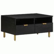 VidaXL Table basse noir 80x54x40 cm bois d'ingénierie Modèle Panorama Design - 4017661