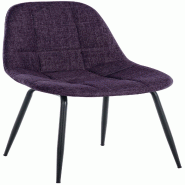 CLP Chaise de salle à manger Tom avec Pieds en métal noir Violet/Tissu - violet textile 321178