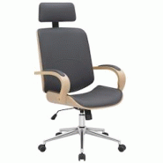 CLP Fauteuil de bureau Dayton en Similicuir Ajustable et pivotant Nature / Gris - gris polyester 318603 CLP Fauteuil de bureau Dayton en Similicuir Ajustable et pivotant Nature / Gris - gris polyester 318603