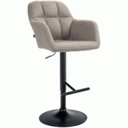 CLP Tabouret de bar Natoma Tissu Taupe/Métal noir mat - gris textile 322940 CLP Tabouret de bar Natoma Tissu Taupe/Métal noir mat - gris textile 322940