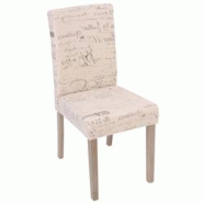 Décoshop26 - Lot de 2 chaises de salle à manger cuisine en tissu crème motif écriture des pieds en bois clair 04_0000429 - 3000010132699 Décoshop26 - Lot de 2 chaises de salle à manger cuisine en tissu crème motif écriture des pieds en bois clair 04_0000429 - 3000010132699
