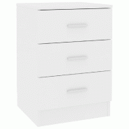 Décoshop26 - Table de chevet avec 3 tiroirs 38  x  35  x  56 cm bois d'ingénierie blanc DEC033319 - blanc 3000259466104