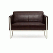 Divan lounge ARUBA cadre argentin similicuir 2 places marron hjh OFFICE - marron plastique 713325