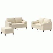 Ensemble de canapés 3 pcs avec coussins crème tissu Modèle Helios Atelier - 8721012067950