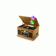 Evidence Acoustics Tourne-Disque - Britz BZ-TP070 - 2x50W- 33/45/78 - USB SD / Bluetooth RADIO FM / Lecteur CD/Casette, Stéréo - Bois, Boules Disco_0