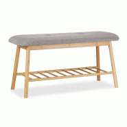 Helloshop26 - Banc à chaussures scandinave confortable rangement 90 x 30 x 45 cm en bambou clair 13_0005345 - Bambou 3000242558144