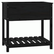 Helloshop26 - Jardinière bac lit surélevé plantes fleurs terrasse jardin avec étagère 82,5 x 54 x 81 cm bois massif de pin noir 02_0038407 - 3000 Helloshop26 - Jardinière bac lit surélevé plantes fleurs terrasse jardin avec étagère 82,5 x 54 x 81 cm bois massif de pin noir 02_0038407 - 3000