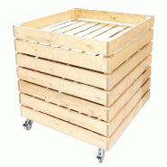 Meuble « Palox » Bois Clair AVEC roulettes - Bois massif 0553