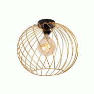 Plafonnier Led métal or mat E27 40 cm - Lucide - Danza - doré métal 5411212211484
