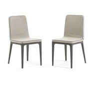 RATTATAN Lot de 2 chaises d’intérieur en similicuir, pieds en polypropylène, design élégant, pour cuisine, salle à manger, bar et restaurant -