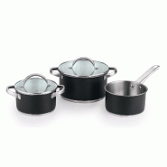 San Ignacio - Batterie de Cuisine 5 Pièces (2 Casseroles avec Couvercle + Casserole) en Acier avec Revêtement HTR Ind Ronda - multi-matériau Q4196