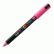 UNI MITSUBISHI Marqueur peinture Posca 1MR, pointe calibrée 0,7 mm, rose - rose M PC1MR RA
