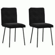 VidaXL Chaises à Manger Lot De 2 Noir Velours - noir 4101315 VidaXL Chaises à Manger Lot De 2 Noir Velours - noir 4101315