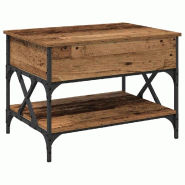 VidaXL Table basse Bois Ancien 70x50x50cm Bois d'ingénierie Modèle Helios Riviera - 883038