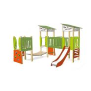 Structure de jeux à 3 tours pour les parcs, les écoles, les espaces verts - Tranche d'âge: 2 à 8 ans - Ma cabane Réf 3710 - TRANSALP