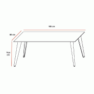 Bureau de direction rectangulaire Pigreco Up - Martex - 160, Noyer