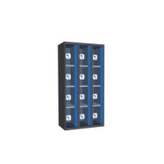 Casiers consigne à monnayeur , portes transparentes, 3 colonnes de 4 cases larg.300 mm, anthracite/ bleu Casiers consigne à monnayeur , portes transparentes, 3 colonnes de 4 cases larg.300 mm, anthracite/ bleu