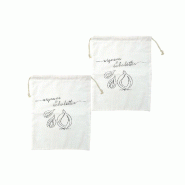 Ensemble de 2 Sacs de conservation pour oignons et échalotes en coton Fackelmann Eco Friendly - 3176239932942