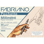 Fabriano pochette scolaire de 12 feuilles de papier millimétré 72 g a4 Fabriano pochette scolaire de 12 feuilles de papier millimétré 72 g a4