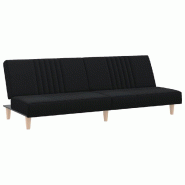 Helloshop26 - Canapé-lit 200 x 89 x 70 cm tissu noir 02_0021012 - noir polyester 3001152188001
