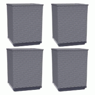 Helloshop26 - Jardinière bac lit surélevé plantes fleurs jardin terrasses lot de 4 30 x 30 x 37 cm polypropylène gris 02_0039110 - gris 3000218056346